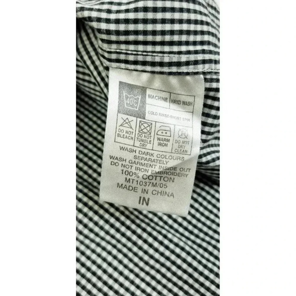 Ben Sherman Size Large Mens Button Down Embroidered Logo Long check Sleeve Shirt - Picture 10 of 11